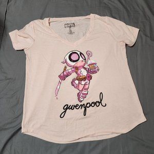 Marvel Gwenpool V Neck Tee Shirt